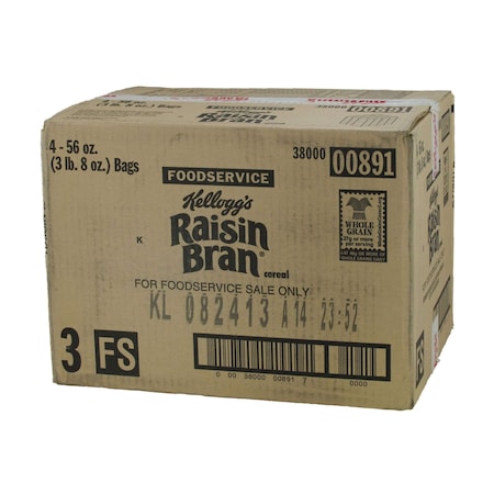 Kellogg's Kosher Raisin Bran Cereal 56 Oz. Bag, PK4